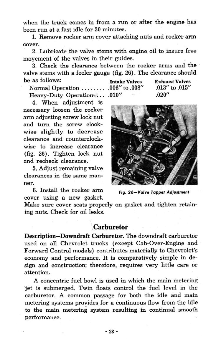 1951 Chevrolet Trucks Operators Manual Page 33